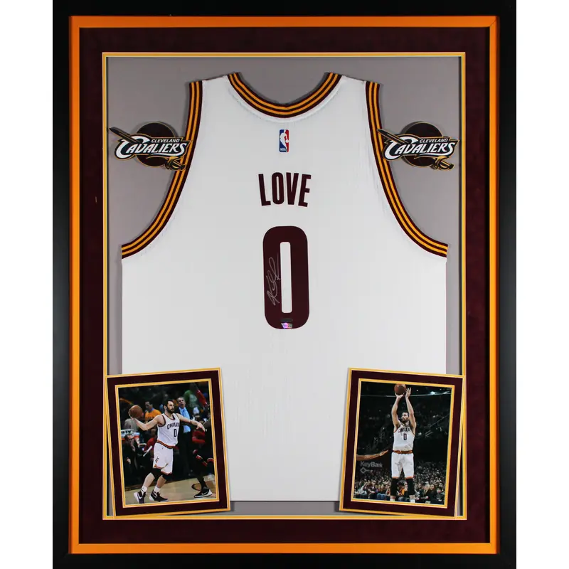 Cavaliers Kevin Love Signed White Nike Swingman Framed Jersey UDA #BAM52539