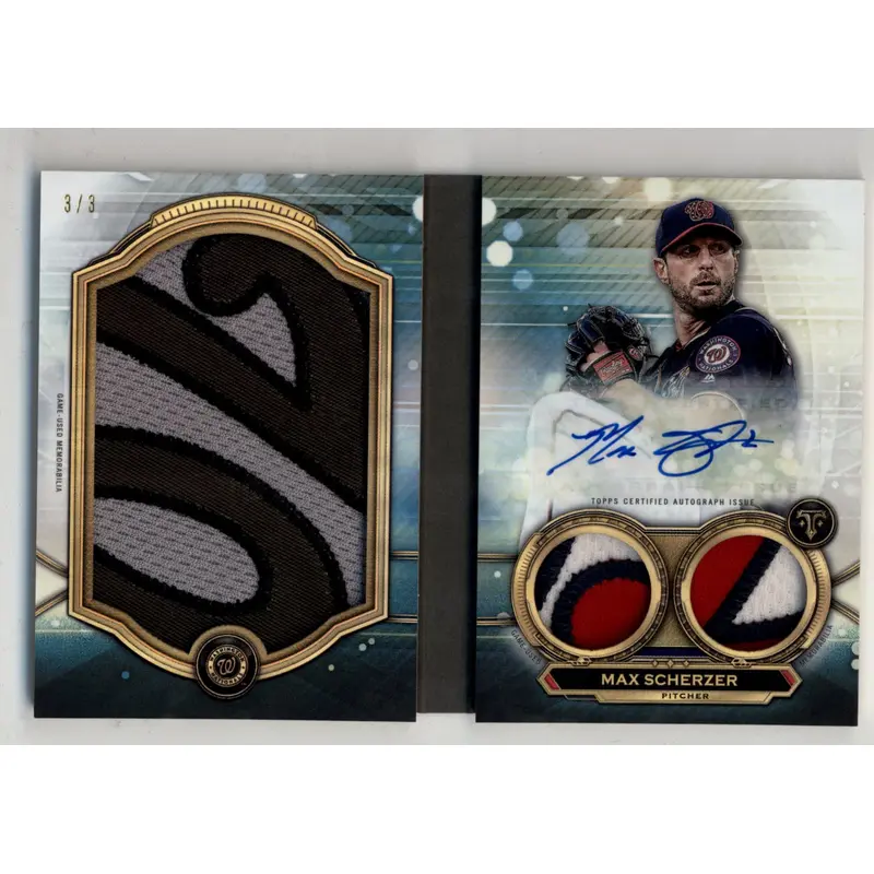 Max Scherzer 2019 Triple Threads Booklet Jumbo Relic Auto 3/3