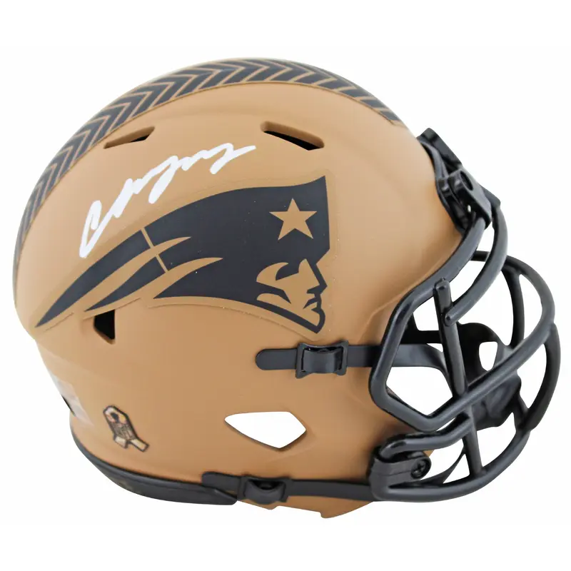 Patriots Christian Gonzalez Signed Salute To Service II Speed Mini Helmet BAS W
