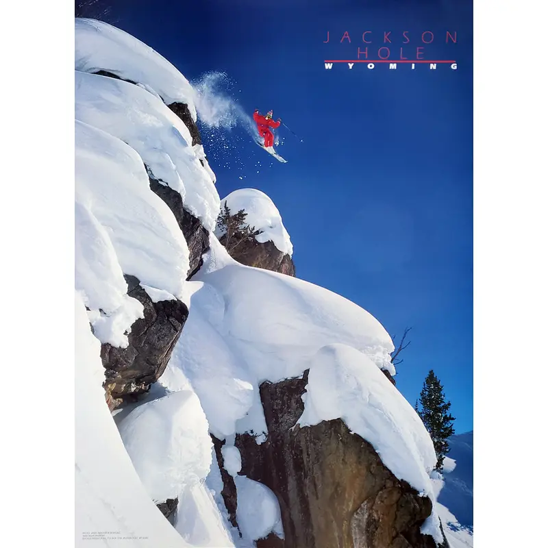 Skiing at Jackson Hole Wyoming "License to Thrill" Poster - Focus Productions