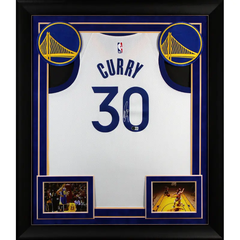 Stephen Curry Signed White Nike Association Edition Swingman Framed Jersey BAS