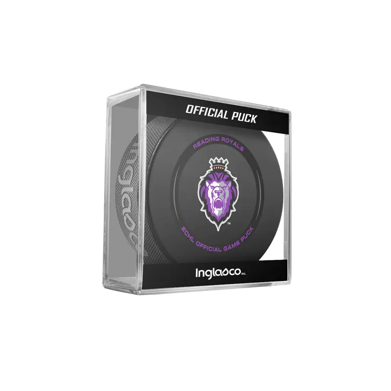 ECHL Reading Royals 2024-25 Official Game Hockey Puck In Cube