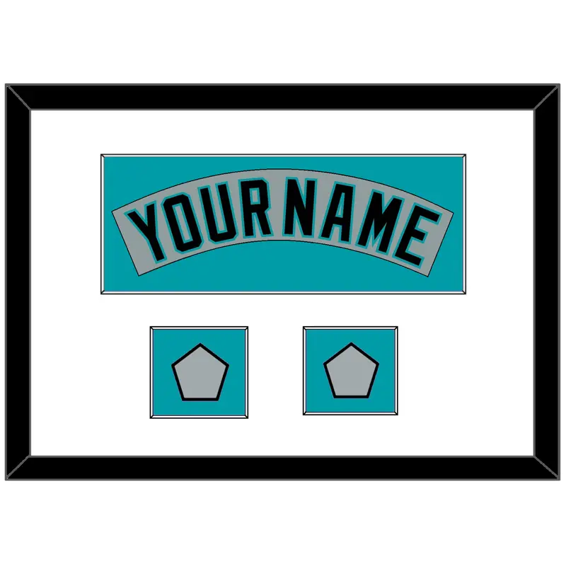 Florida Nameplate & 2 World Series Patches - Road Gray (1993-2001) - Single Mat 1