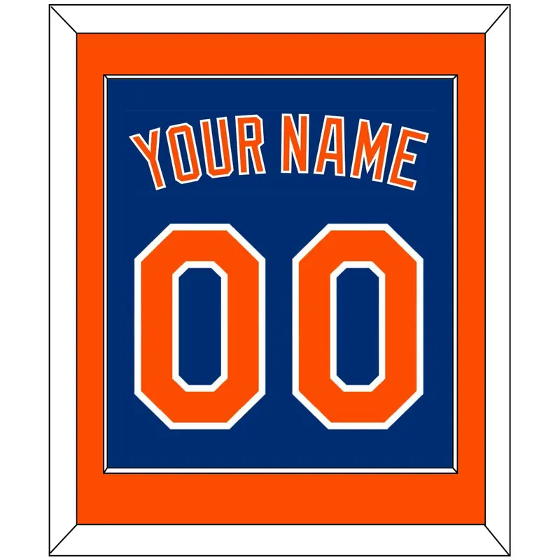 New York Name & Number - Alternate Home Blue - Single Mat 2