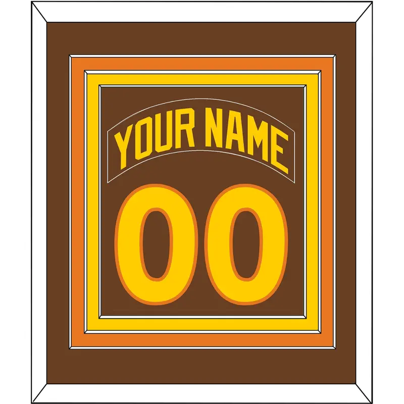 San Diego Nameplate & Number Combined - Road Brown (1980-1984) - Triple Mat 2