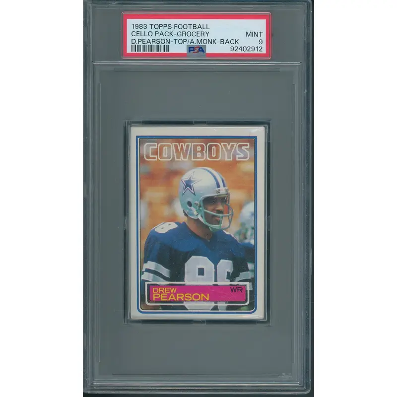 1983 Topps Football Unopened Grocery Cello Pack PSA 9 Pearson Top Monk Back *2912