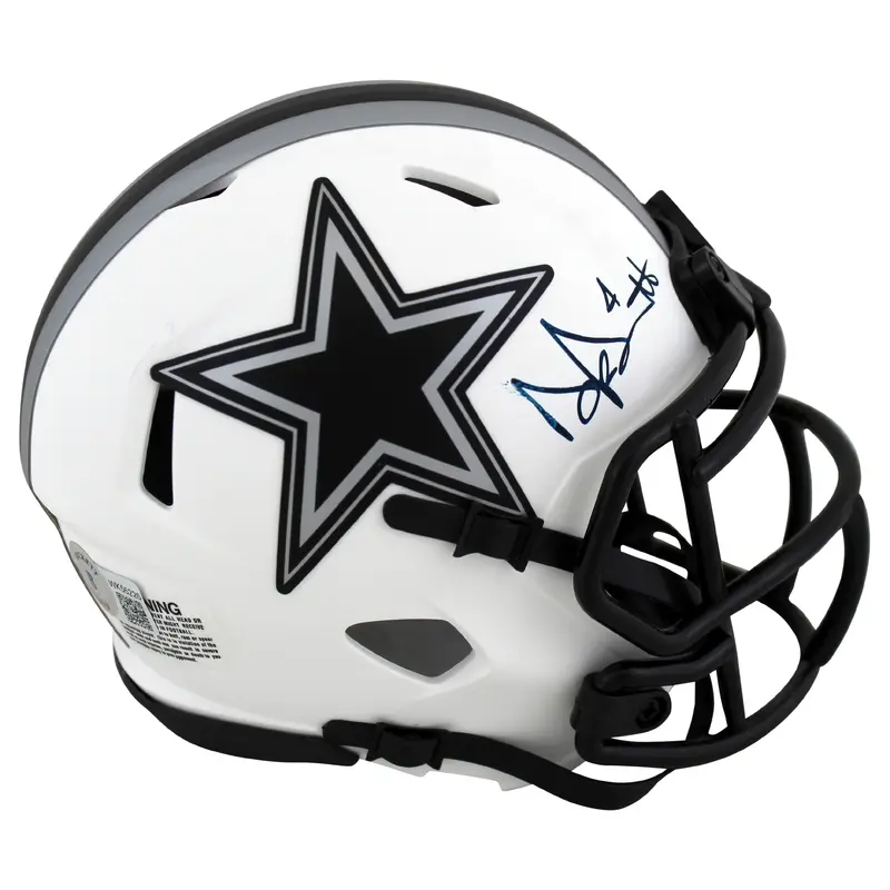 Cowboys Dak Prescott Authentic Signed Lunar Speed Mini Helmet BAS Wit #WK56226