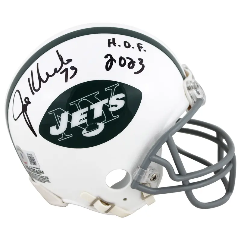 Jets Joe Klecko "HOF 2023" Authentic Signed 1965-77 TB Rep Mini Helmet BAS Wit