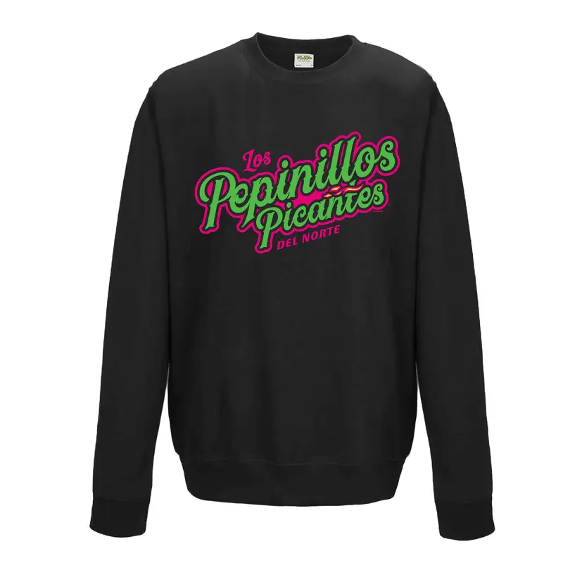 Los Pepinillos Picantes del Norte Bimm Ridder Black Script Crewneck