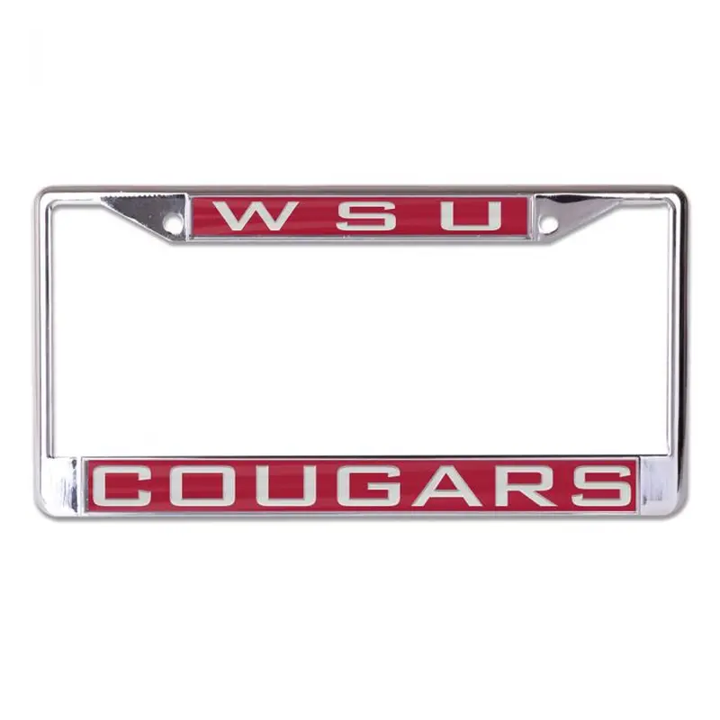 WSU Cougars Crimson Metal License Plate Frame