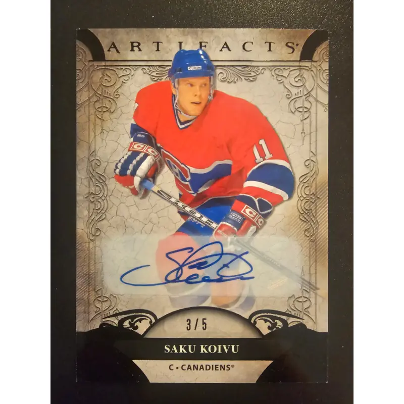2020-21 Upper Deck Artifacts - Black Legends Autograph - Saku Koivu #154 /5