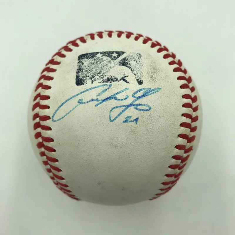 2012 Christian Yelich Pre Rookie Signed Minor League Game Used Baseball JSA COA
