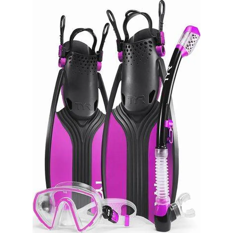 New TYR Voyager Mask Snorkel Fin Set -Small