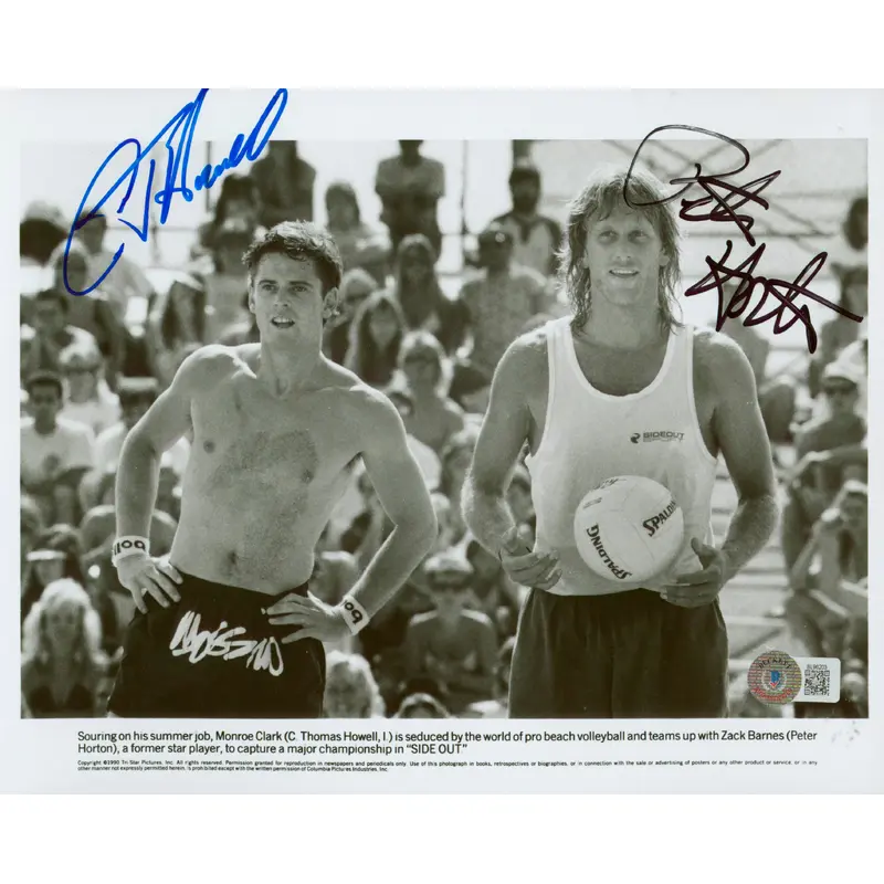 C. Thomas Howell & Peter Horton Side Out Signed 8x10 Photo BAS #BL96203