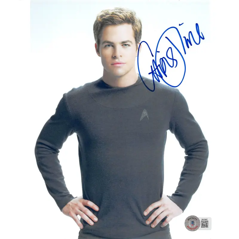 Chris Pine Star Trek Authentic Signed 8x9.5 Photo Autographed BAS #BK03867
