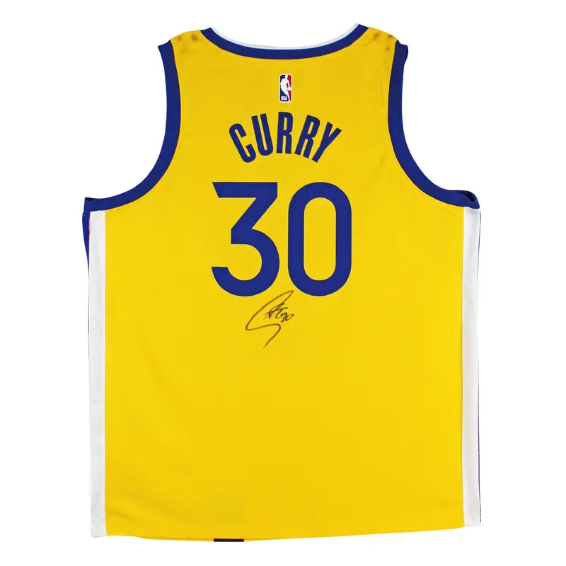 Warriors Stephen Curry Signed Yellow The Bay Nike Swingman Jersey Fanatics COA