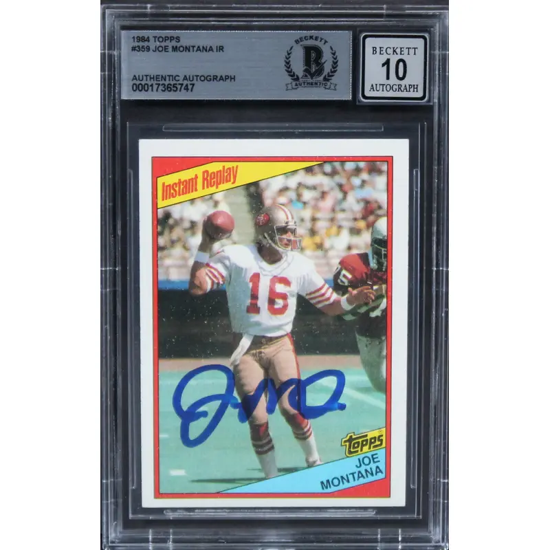 49ers Joe Montana Signed 1984 Topps #359 IR Card Auto Graded 10! BAS Slab