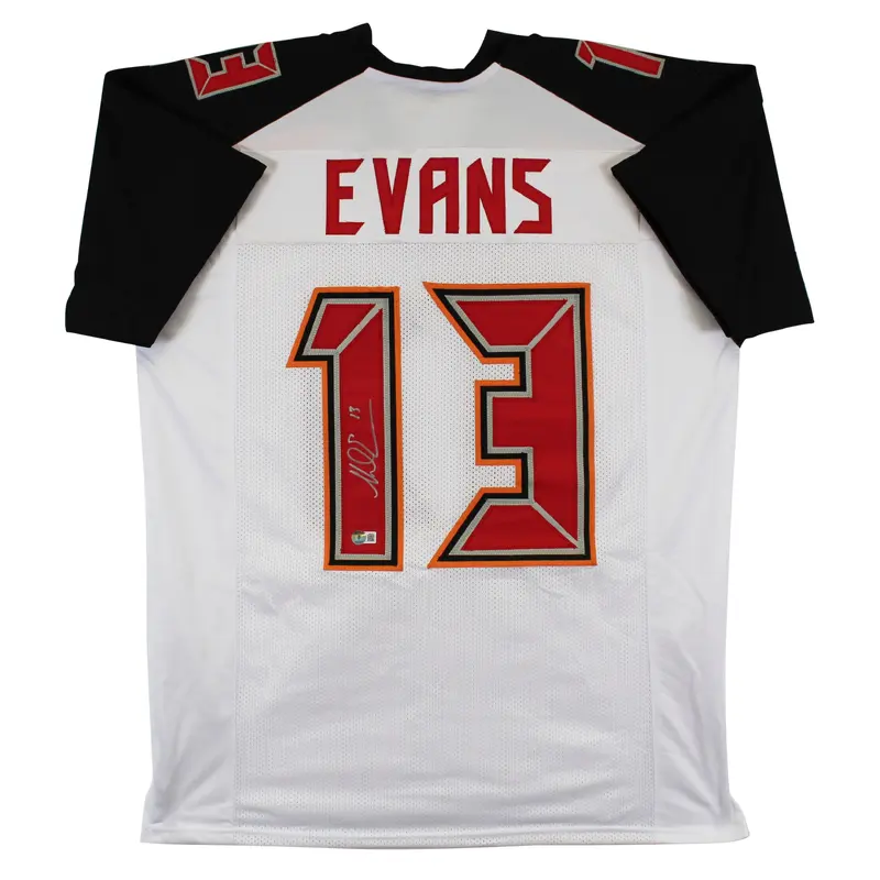 Mike Evans Authentic Signed White Pro Style Jersey Autographed BAS Witnessed