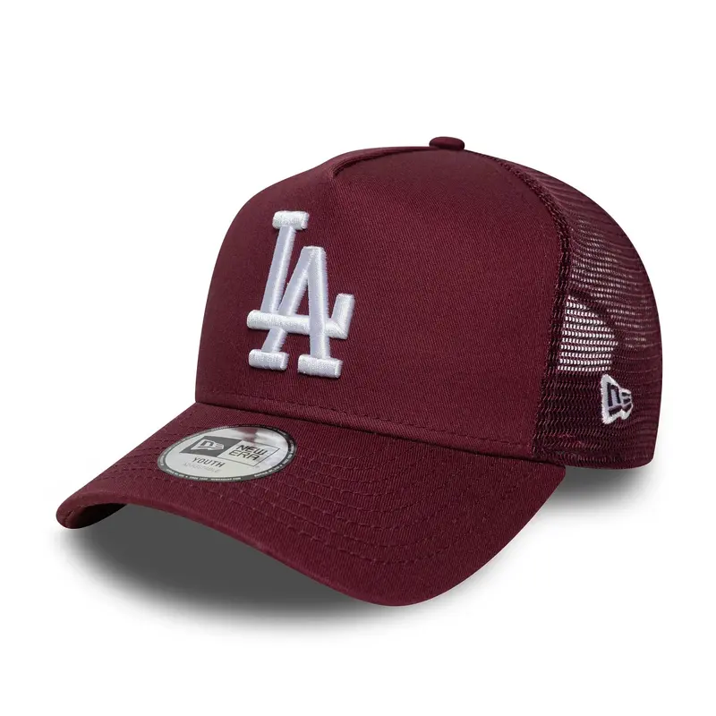 LA Dodgers Youth MLB League Essential Dark Red 9FORTY A-Frame Trucker Adjustable Cap