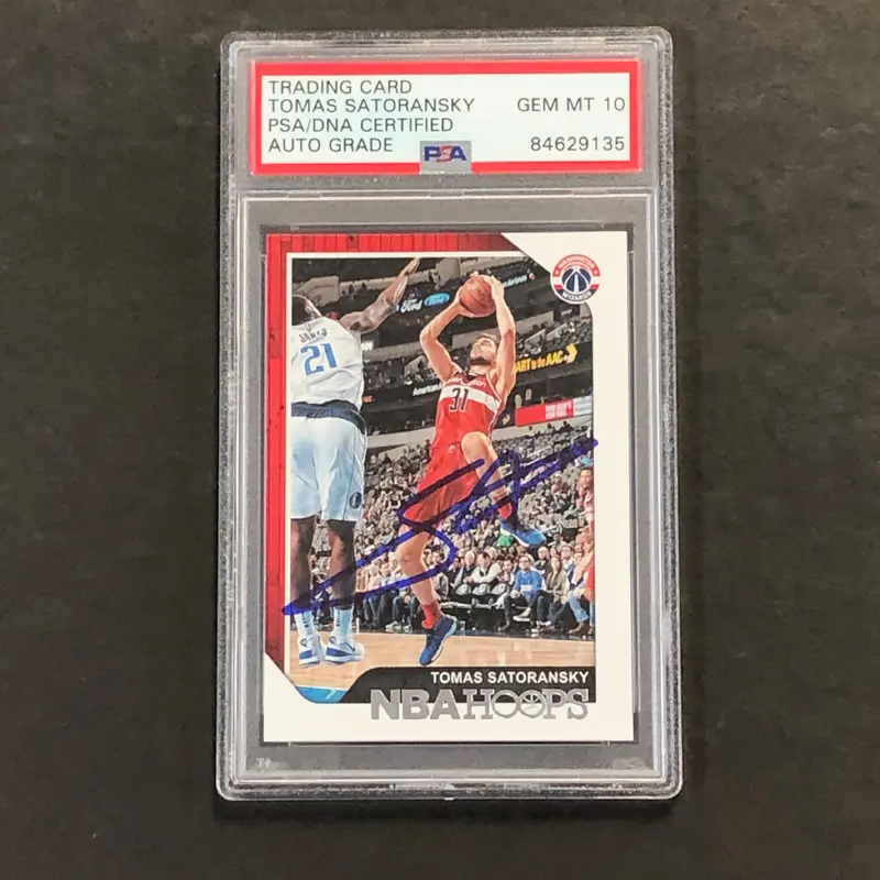 2018-19 NBA Hoops #69 Tomas Satoransky Signed AUTO 10 PSA Slabbed Wizards