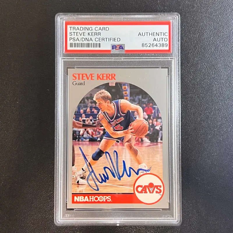 1990 NBA Hoops #75 Steve Kerr Signed Card AUTO PSA Slabbed Cavaliers
