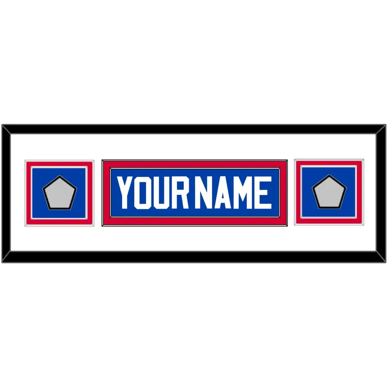 Detroit Name & 2 Champions Trophy Patches - Road Blue (1981-1996) - Double Mat 2