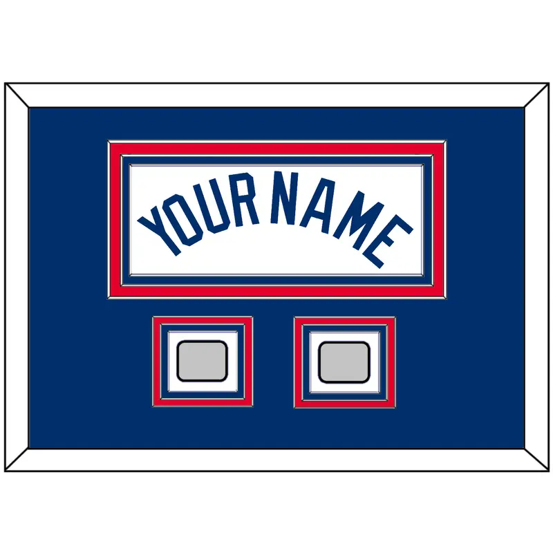 Los Angeles Name & 2 World Series Jersey Patches - Home White - Triple Mat 5
