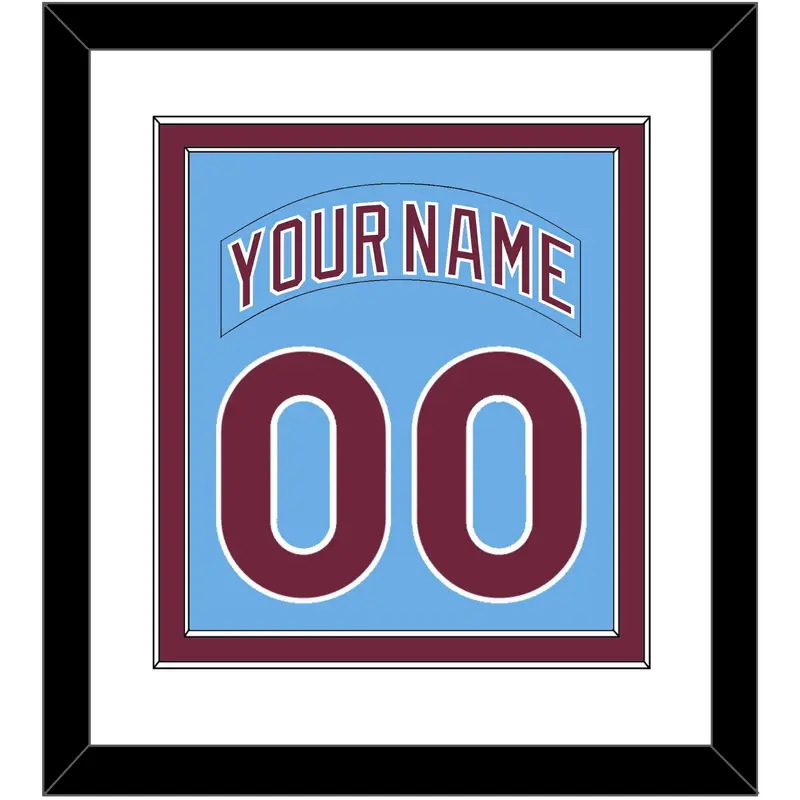 Philadelphia Nameplate & Number Combined - Road Powder Blue (1973-1986) - Double Mat 1