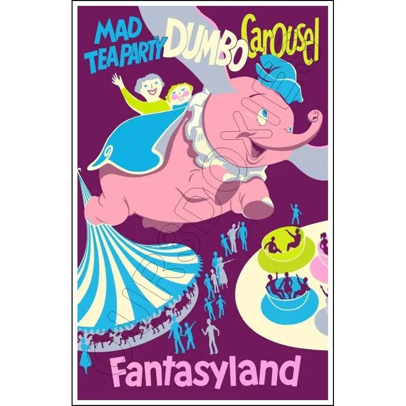 Disneyland Dumbo Carousel Poster 11X17 - 1268