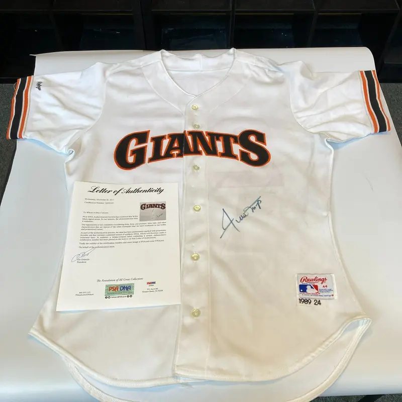 Willie Mays Signed San Francisco Giants 1989 Game Model Jersey PSA DNA COA