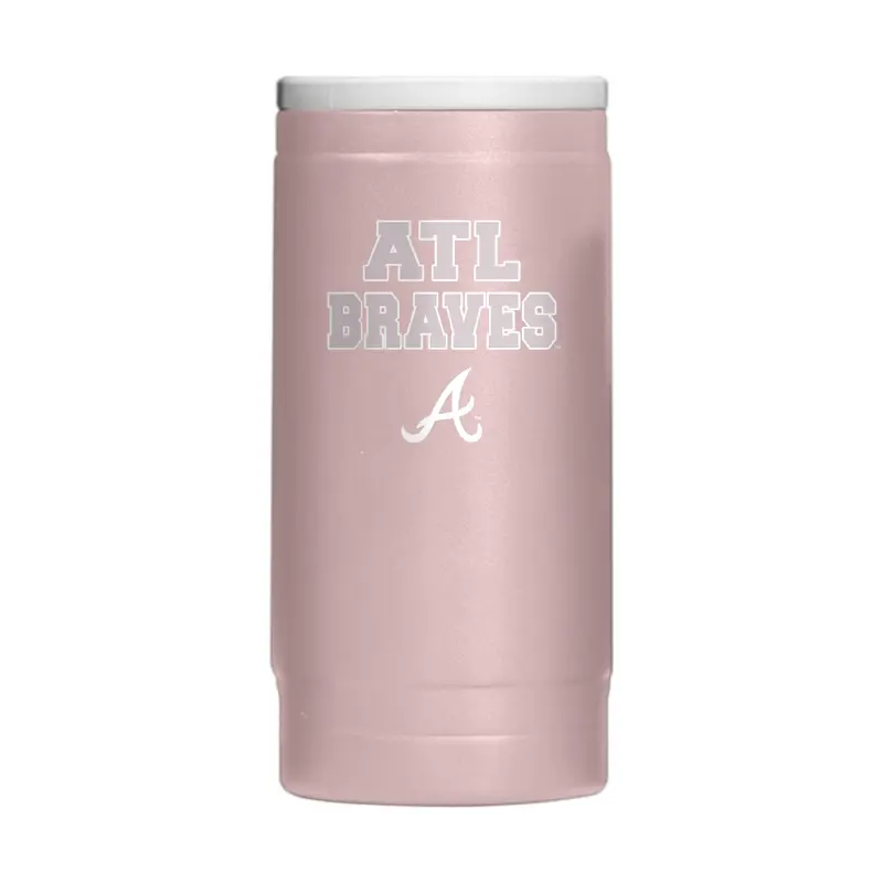 Atlanta Braves  Stencil Powder Coat Slim Can Coolie