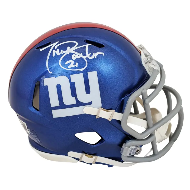 Giants Tiki Barber Authentic Signed Speed Mini Helmet Autographed BAS Witnessed