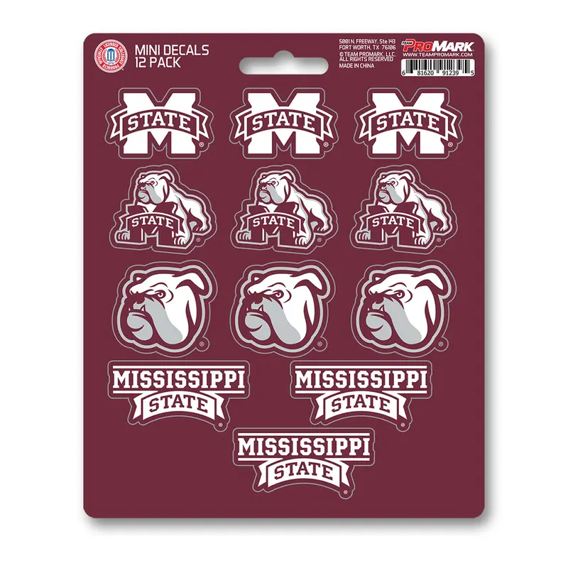 Mississippi State University Mini Decal 12-pk