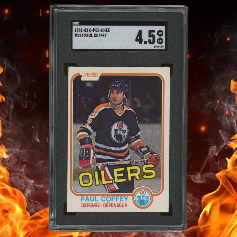 1981-82 O-Pee-Chee PAUL COFFEY Rookie SGC 4.5 #111 VG-EX+