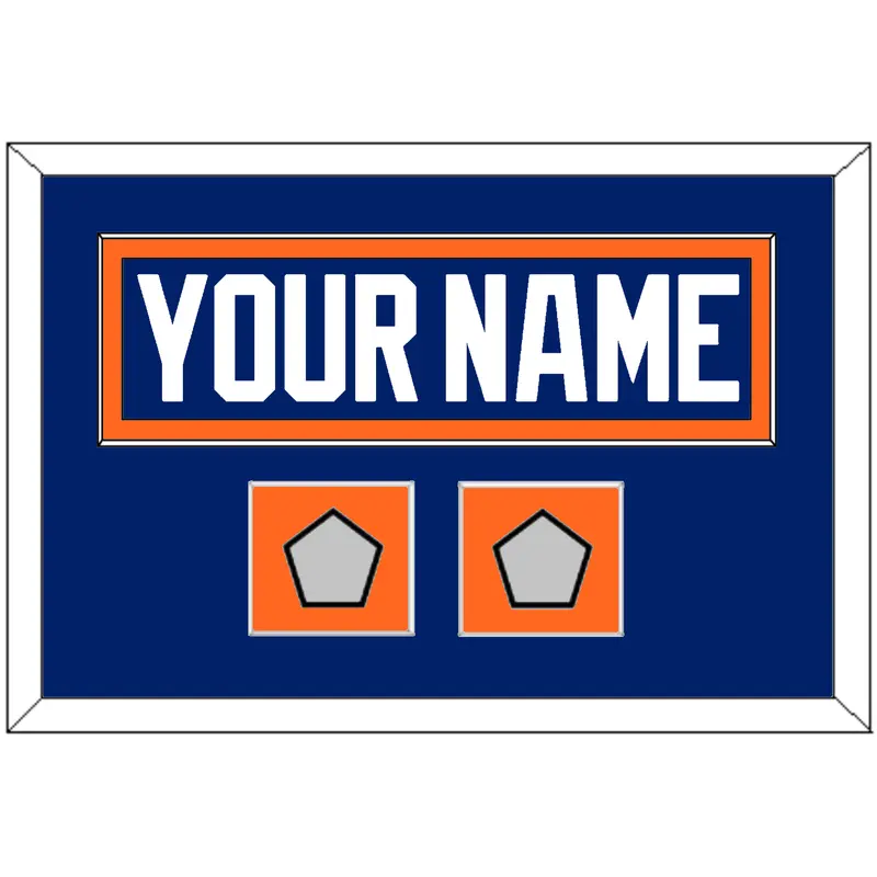 Edmonton Nameplate & 2 Stanley Cup Champions Patches - Road Blue (1981-1994) - Single Mat 2