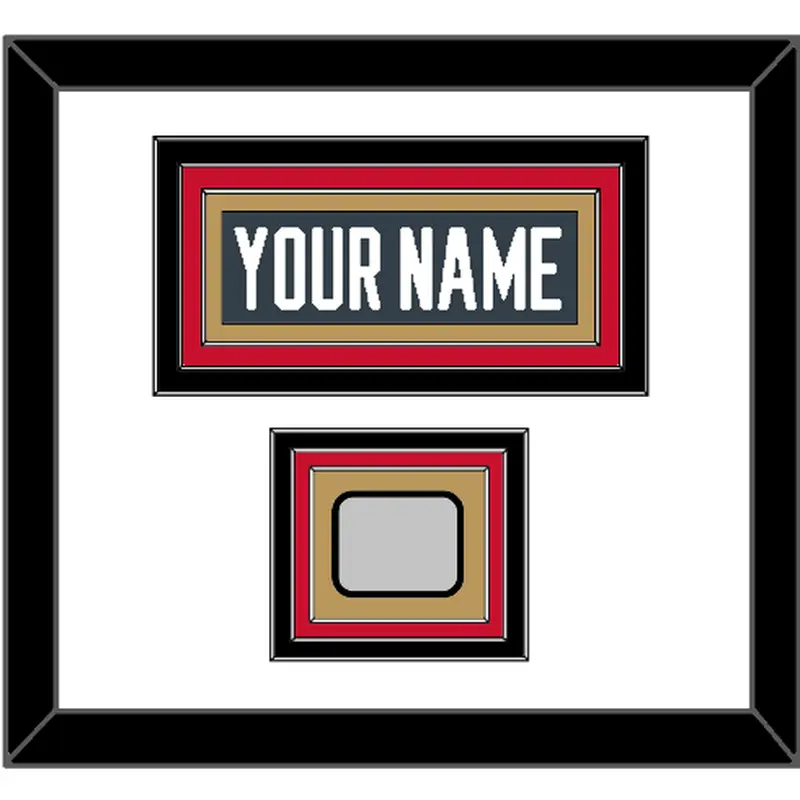 Vegas Nameplate & 2023 Stanley Cup Finals Patch - Home Steel Gray - Triple Mat 1