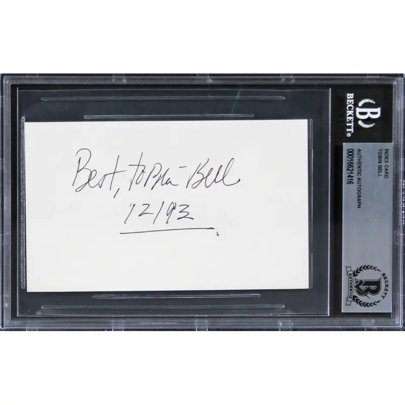 Tobin Bell Saw "Best 12/93" Signed 3x5 Index Card Autographed BAS Slabbed