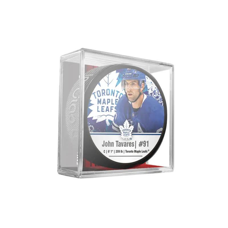 NHLPA John Tavares #91 Toronto Maple Leafs Souvenir Hockey Puck In Cube