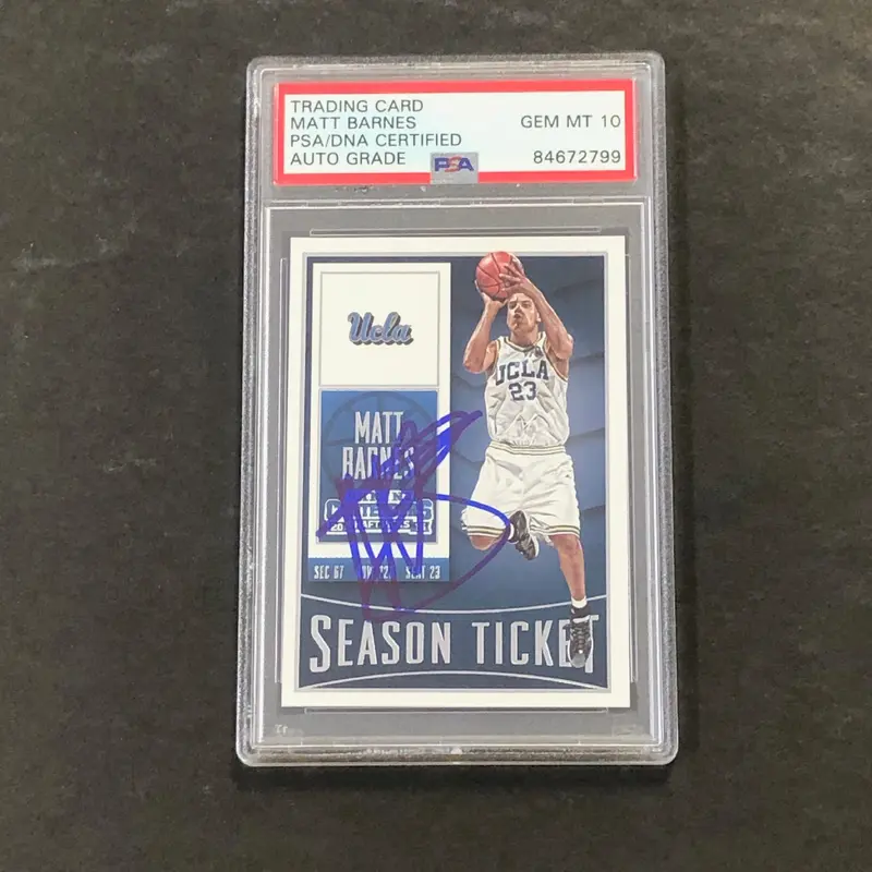 2015-16 Contenders Draft Picks #69 Matt Barnes Signed Card AUTO 10 PSA Slabbed UCLA