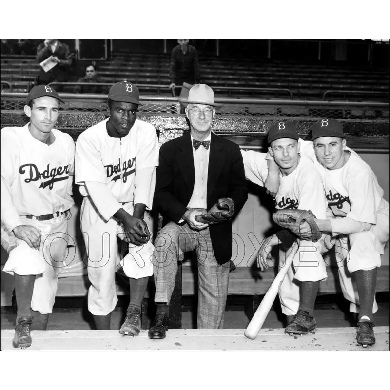 Jackie Robinson Pee Wee Reese 8X10 Photo - 1947 Dodgers Shotton Jorgensen Stanky - 11990