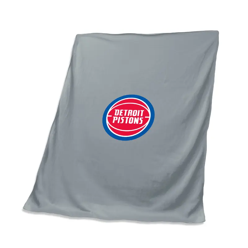 Detroit Pistons Gray Screened Sweatshirt Blanket