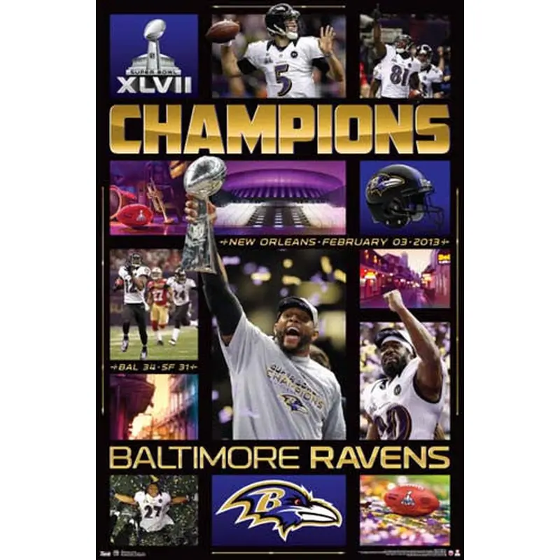 Baltimore Ravens Super Bowl XLVII "CELEBRATION" (2013) Poster - Costacos