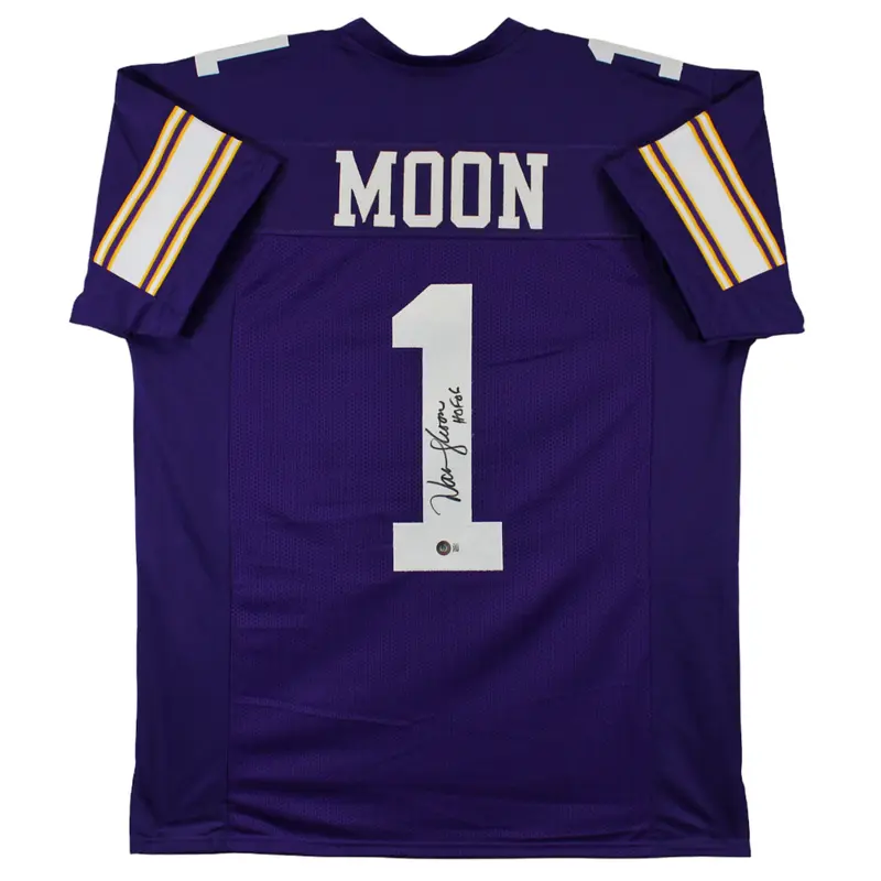 Warren Moon "HOF 06" Authentic Signed Purple Pro Style Jersey BAS Witnessed