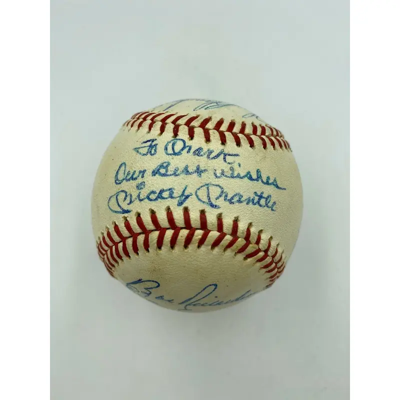 Beautiful 1963 New York Yankees AL Champs Team Signed Baseball Mickey Mantle JSA