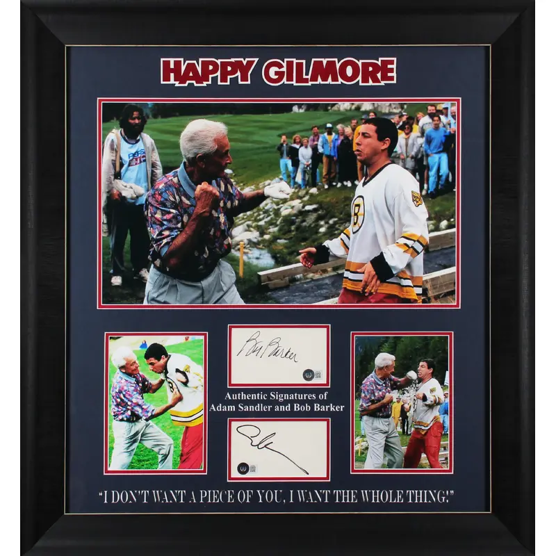Adam Sandler & Bob Barker Happy Gilmore Authentic Signed Framed Display BAS