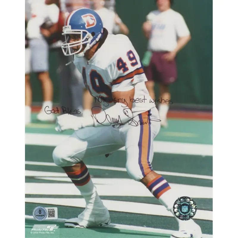 Broncos Dennis Smith "Best Wishes" Authentic Signed 8x10 Photo BAS #BR54836