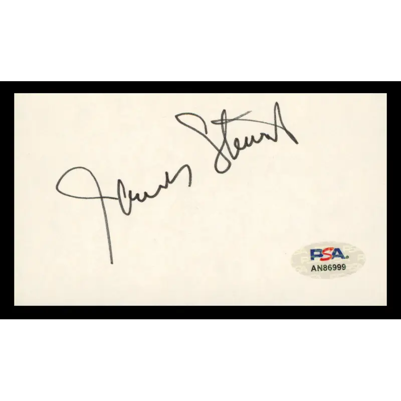 James Stewart It's a Wonderful Life Authentic Signed 3x5 Index Card PSA/DNA