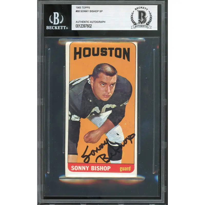 Oilers Sonny Bishop Authentic Signed 1965 Topps #68 Card Autographed BAS Slabbed