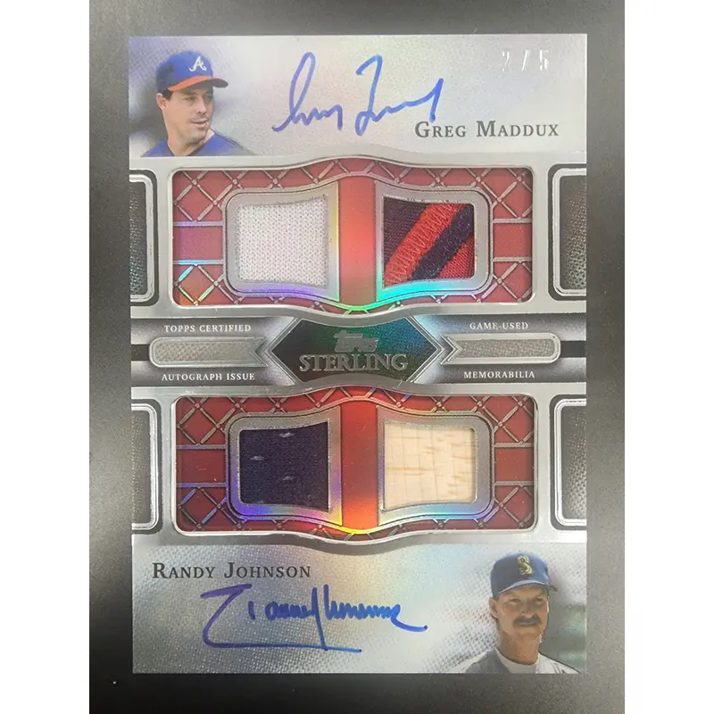 Greg Maddux Randy Johnson 2022 Topps Sterling Quad Relic Auto #2/5