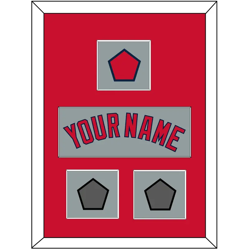Boston Name, Logo Patch & Two World Series Jersey Patches - Road Gray - Single Mat 2